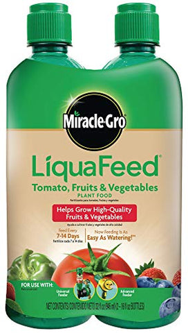 Miracle-Gro LiquaFeed Tomato, Fruits & Vegetables Plant Food Refills, 2 Pack