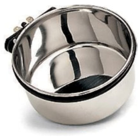 Ethical Pet Stainless Steel Coop Cup, Perfect Dog Bowls for Cages and crates 10-Ounce pet Food Bowl, Black, Small (6016)