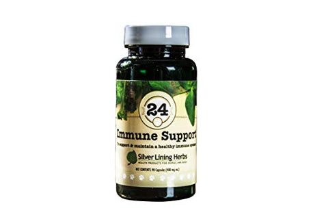Dog Immune Support | Made With Natural Herbs | Designed To Aid and Support a Dogs Immune System | 90 Capsule Bottle | Made by Silver Lining Herbs in the USA
