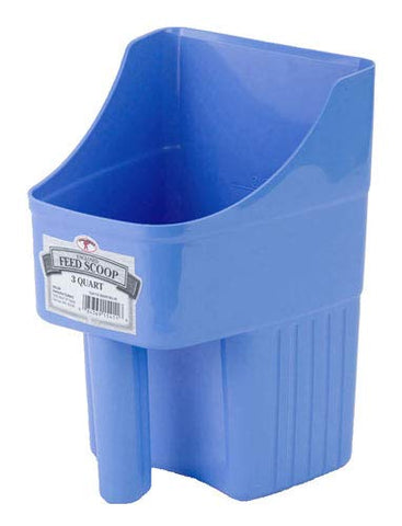 Little Giant Plastic Enclosed Feed Scoop (Berry Blue) Heavy Duty Durable Stackable Feed Scoop with Measure Marks (3 Quart) (Item No. 154116)