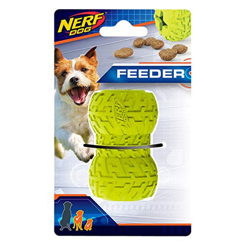 Nerf Dog 2.75in Tire Feeder - Green, Dog Toy