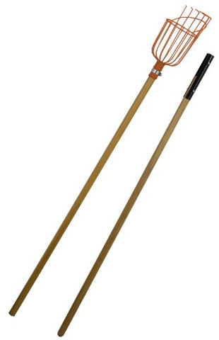 Flexrake LRB189 Fruit Picker with 8-Foot 2-Piece Wood Handle