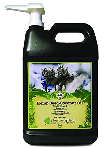 Silver Lining Herbs Hemp Seed Oil-Coconut Oil | Source of Omega 3 Fatty Acids and Vitamin E | Supports Horse Health of The Immune System, Joints and Cardiovascular System | 1 Gallon | Made in The USA