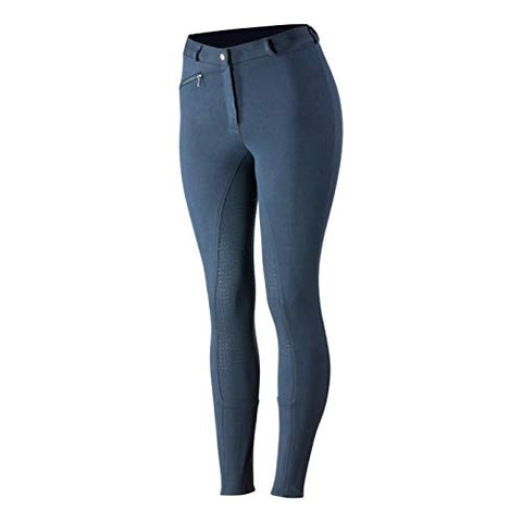 HORZE Active Women's Horse Riding Pants Breeches - Silicone Full Seat - Peacoat Dark Blue - Size 24