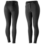 HORZE Active Women's Horse Riding Pants Breeches - Silicone Full Seat - Black - Size 34