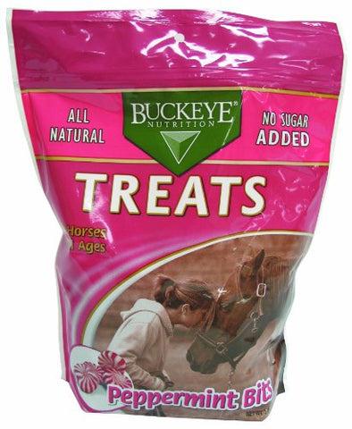 Buckeye All-Natural No Sugar Added Peppermint Bits Treats for Horses, 1 Pound