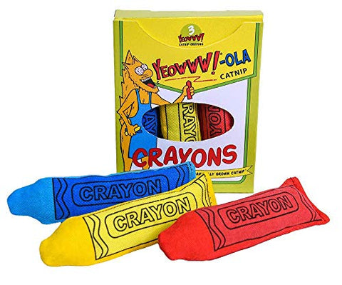 Ducky World Yeowww-Ola Crayons Cat Toy 3pc Set Organic Catnip