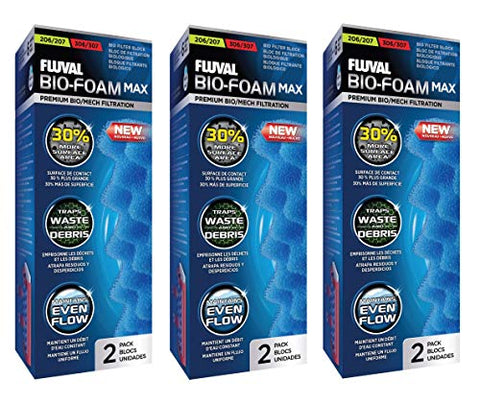 FV Fluval 6 Pack of Bio-Foam Max Media for Fluval 206/306 and 207/307 Aquarium Filters