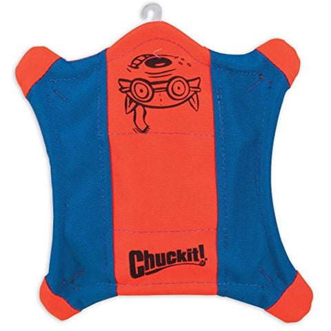 Chuckit! Flying Squirrel Spinning Dog Toy, (Orange/Blue), Multicolor, Medium (10 in x 10 in) (0511300)