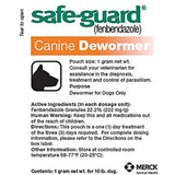 Safe-Guard (fenbendazole) Canine Dewormer for Dogs, 1gm pouch (ea. pouch treats 10lbs.)