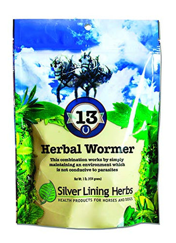 Silver Lining Herbs Natural Herbal Horse Wormer | Natural Herbs in a Proprietary Blend That Help Repel, Expel and Maintain a Horses System Worm and Parasite-Free | 1Pound ReSealable Bag | Made in USA