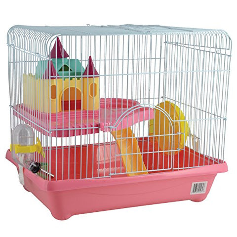 Small Animal Castle Cage - Pink