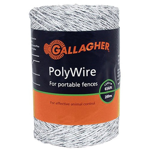 Gallagher G620044 Electric Polywire Fence, 656-Feet, White