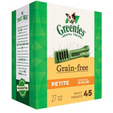 GREENIES Grain Free Petite Natural Dog Dental Care Chews Oral Health Dog Treats, 27 oz. Pack (45 Treats)